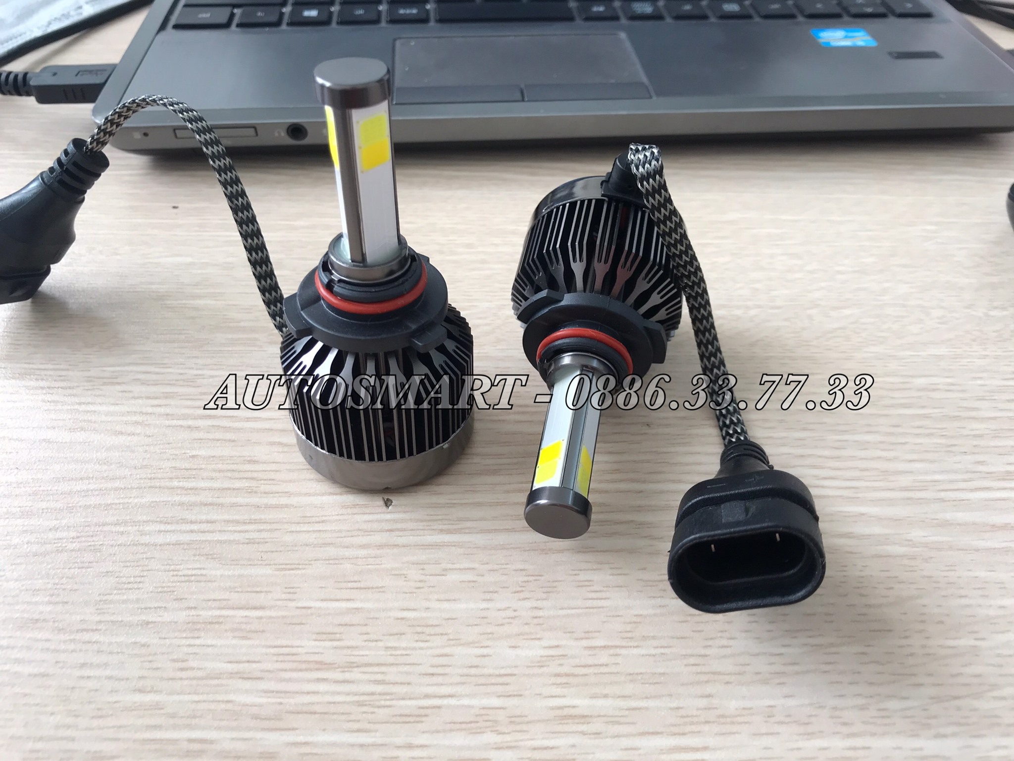 2 Bóng LED gầm 40W 2 màu Trắng- vàng đổi màu được, dành cho đèn gầm sương mù ô tô, điện 12V