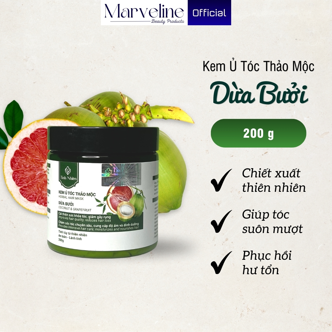 Kem Ủ Tóc Dừa Bưởi Tinh Nhiên dưỡng tóc chuyên sâu, cho mái tóc khỏe đẹp, suôn mượt