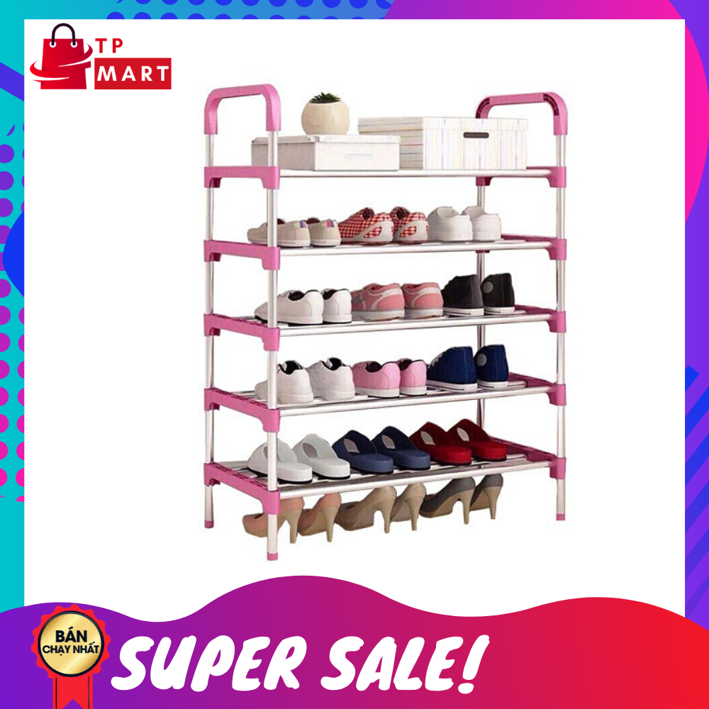 Kệ Để Giày Dép Đa Năng 5 tầng. Kệ Để Giày Dép Giá Rẻ Ống Inox Siêu Bền