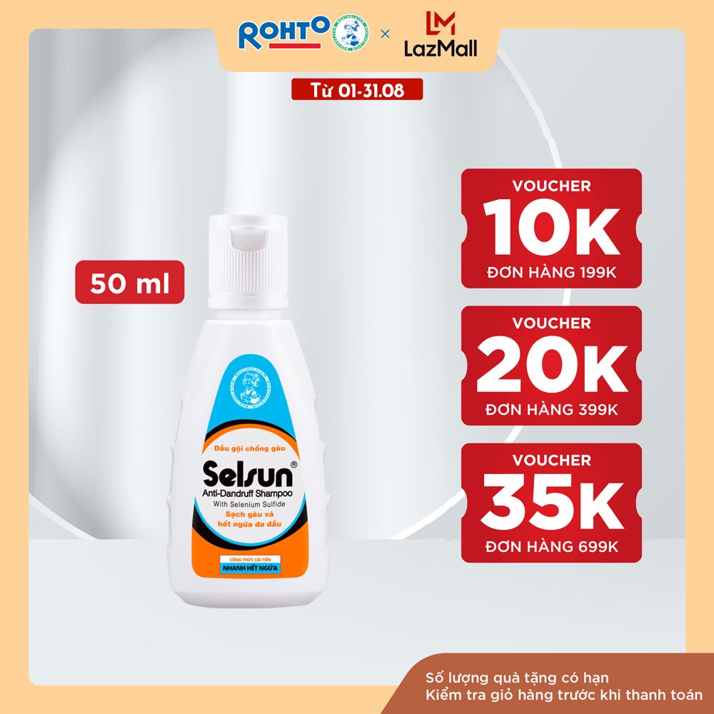 Dầu gội Selsun chống gàu, sạch gàu & hết ngứa da đầu Selsun Anti-Dandruff Shampoo 50ml