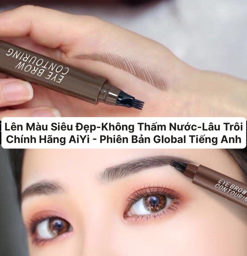Bút Vẽ Lông Mày Phẩy Sợi 4D Không Thấm Nước