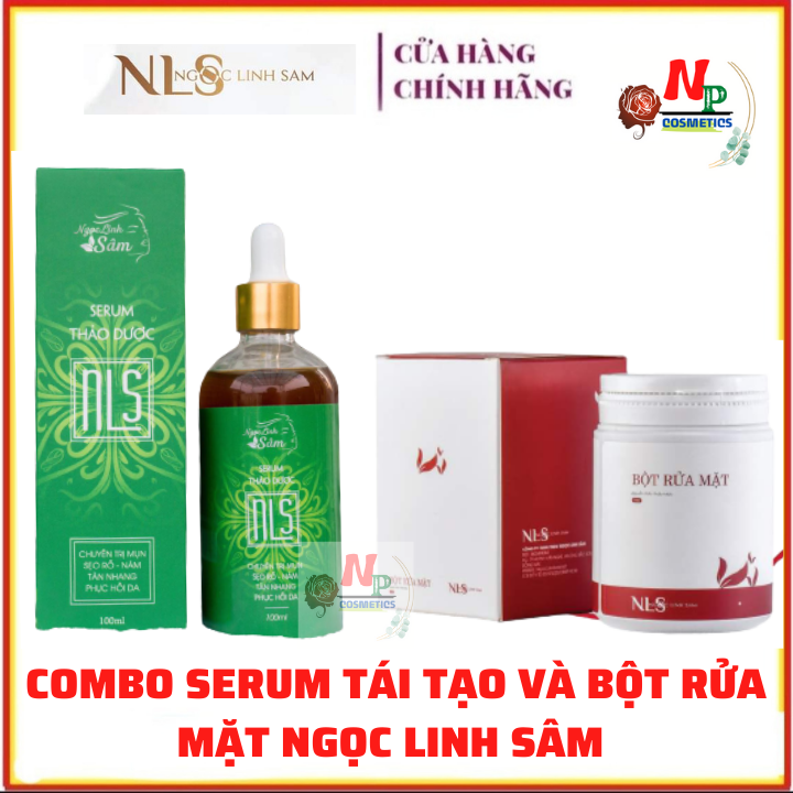 NGỌC LINH SÂM - COMBO BỘT RỬA MẶT VÀ SERUM CHO DA MỤN - NÁM MẪU MỚI
