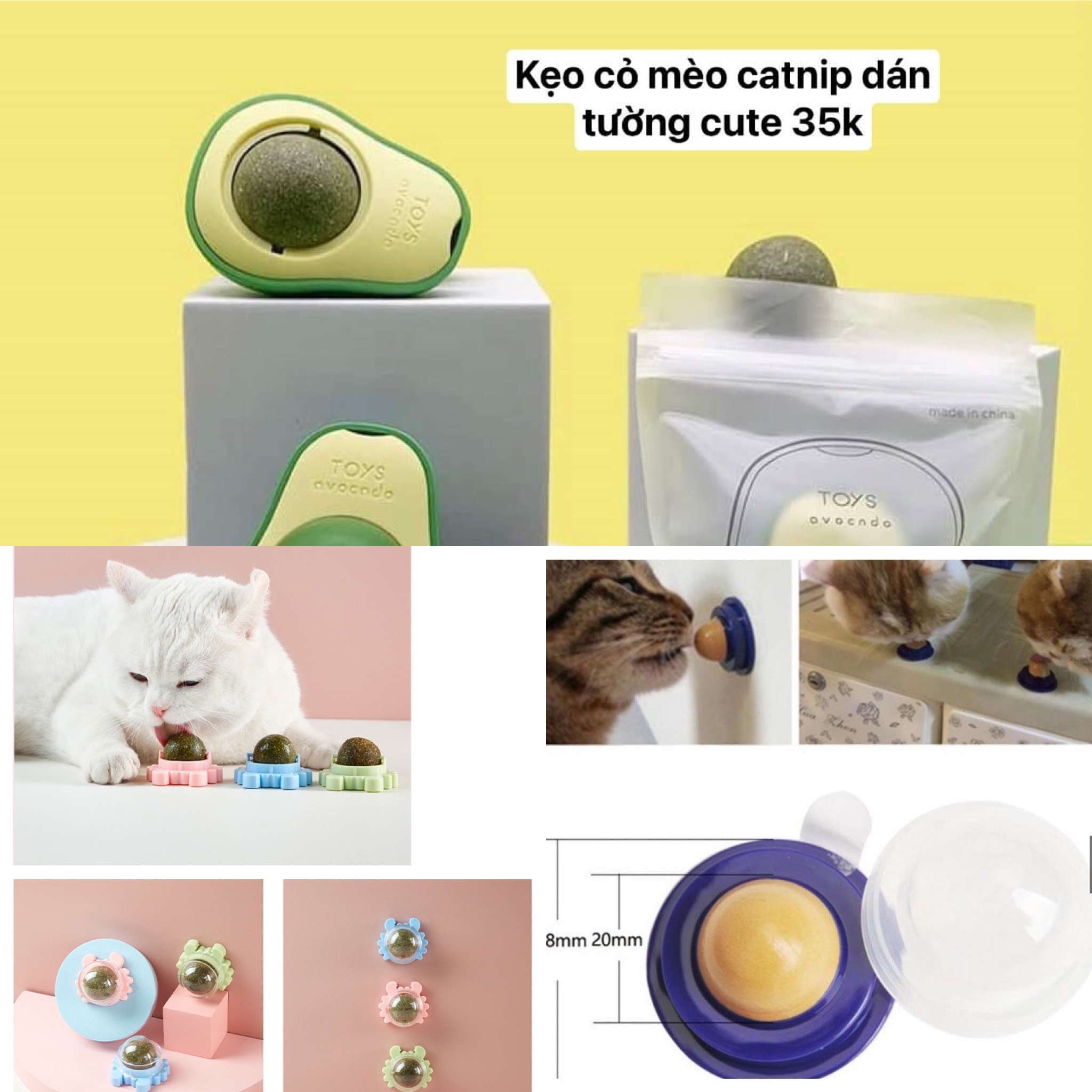 Kẹo mút dán tường / kẹo cỏ mèo catnip
