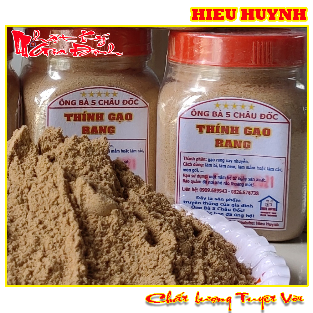 200gr bột thính gạo rang sẵn vàng thơm ngon hiệu ông bà 5 châu đốc