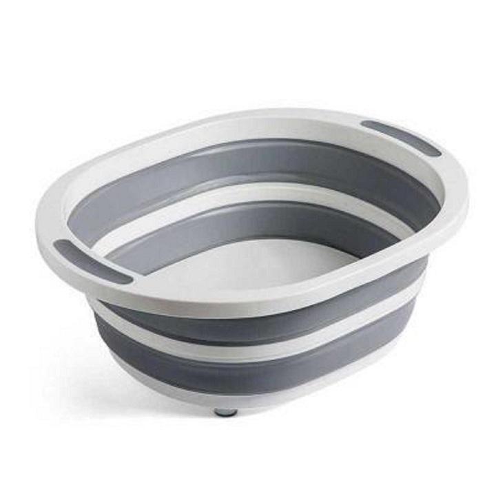 Chậu đa năng gấp gọn thông minh 3 in 1 kiêm thớt trong rổ gập kèm rá rửa rau nhựa nhà bếp tiện dụng