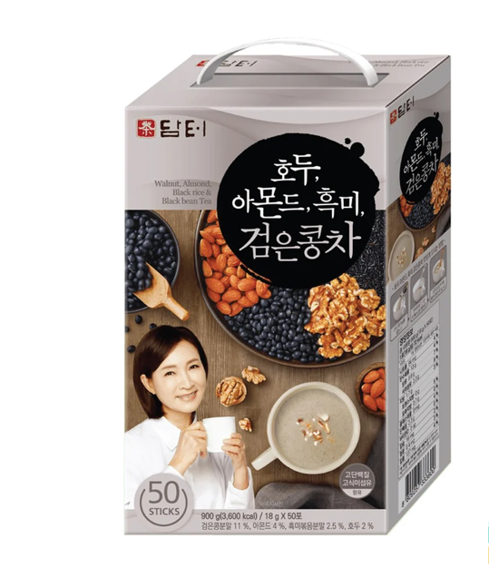 Bột Ngũ Cốc Đậu Đen_Hạnh Nhân_Hạt Óc Chó Damtuh Hàn Quốc 50 gói x 18gram