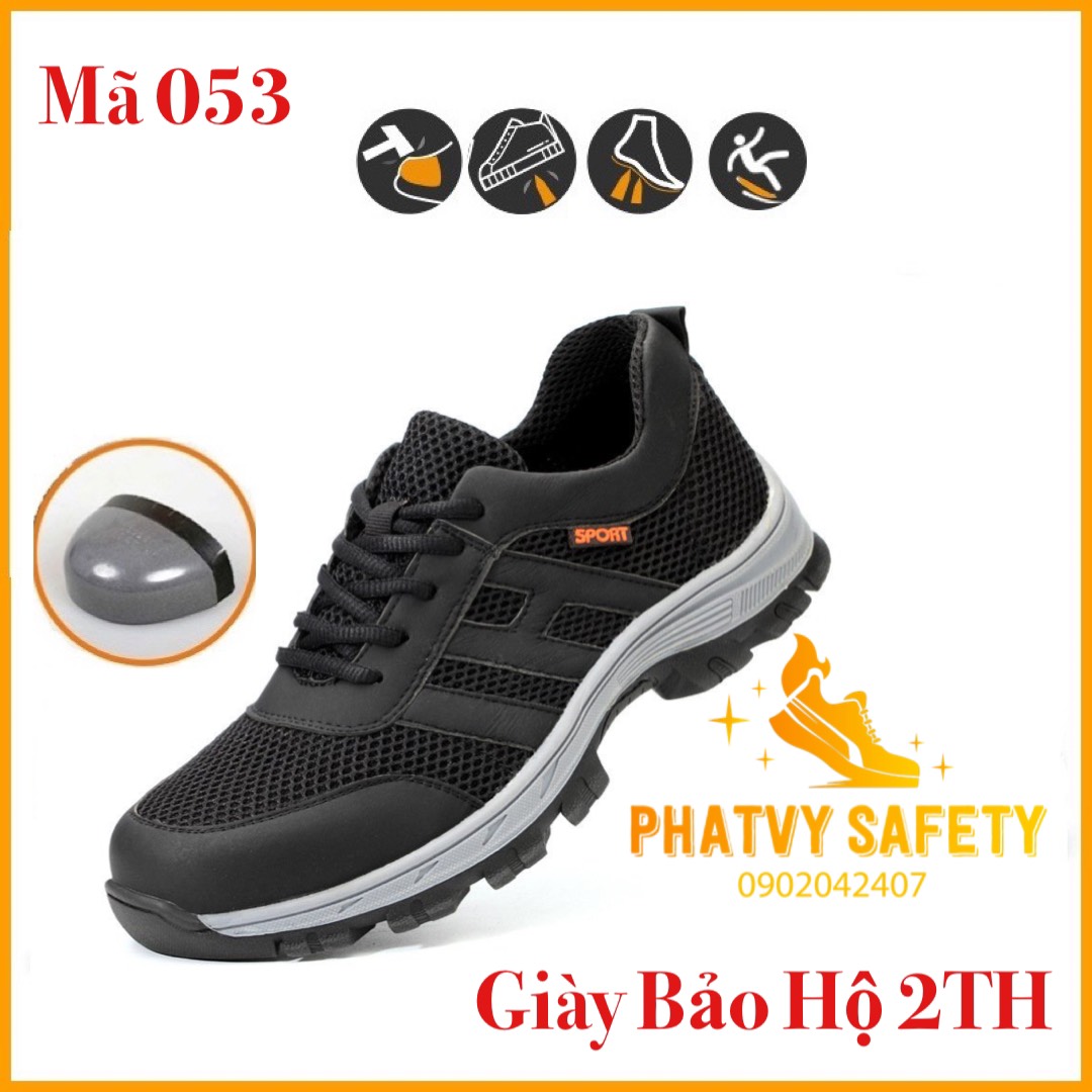 Giày bảo hộ lao động nam thời trang - 053_đế lót thép chống đinh, chống dập ngón, chống trượt, chống tĩnh điện, chống dầu, chống trơn trượt giầy mũi thép bảo hộ lao động, giày bảo hộ thời trang, giày bảo hộ lao động dáng thể thao trẻ trung