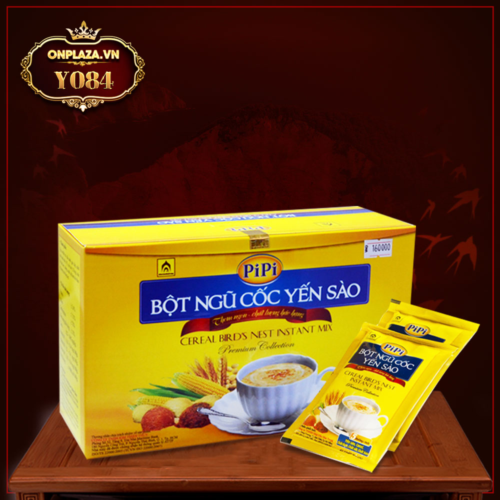Bột ngũ cốc Yến Sào pi pi Nhà Yến Nha Trang hộp 20 gói x 25g hộp 500g Y084
