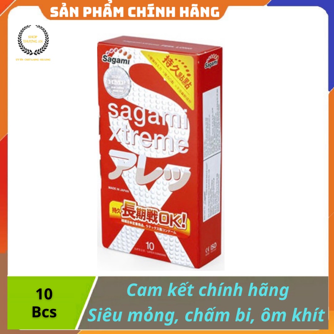[HCM][ GIÁ SỈ ] - Bao Cao Su Gân Gai Siêu Mỏng kéo dài thời gian SAGAMI Xtreme Feel Long  - hộp 10 cái