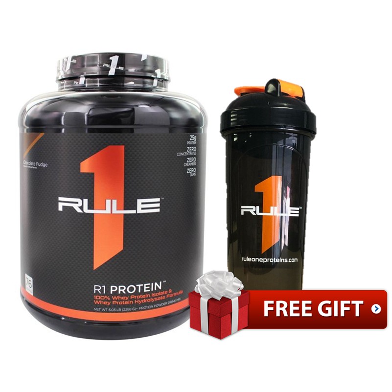 Sữa tăng cơ Rule 1 Protein Isolate/ Hydrolysate 5lb - 76 servings - 2.28kg  tặng bình Shaker