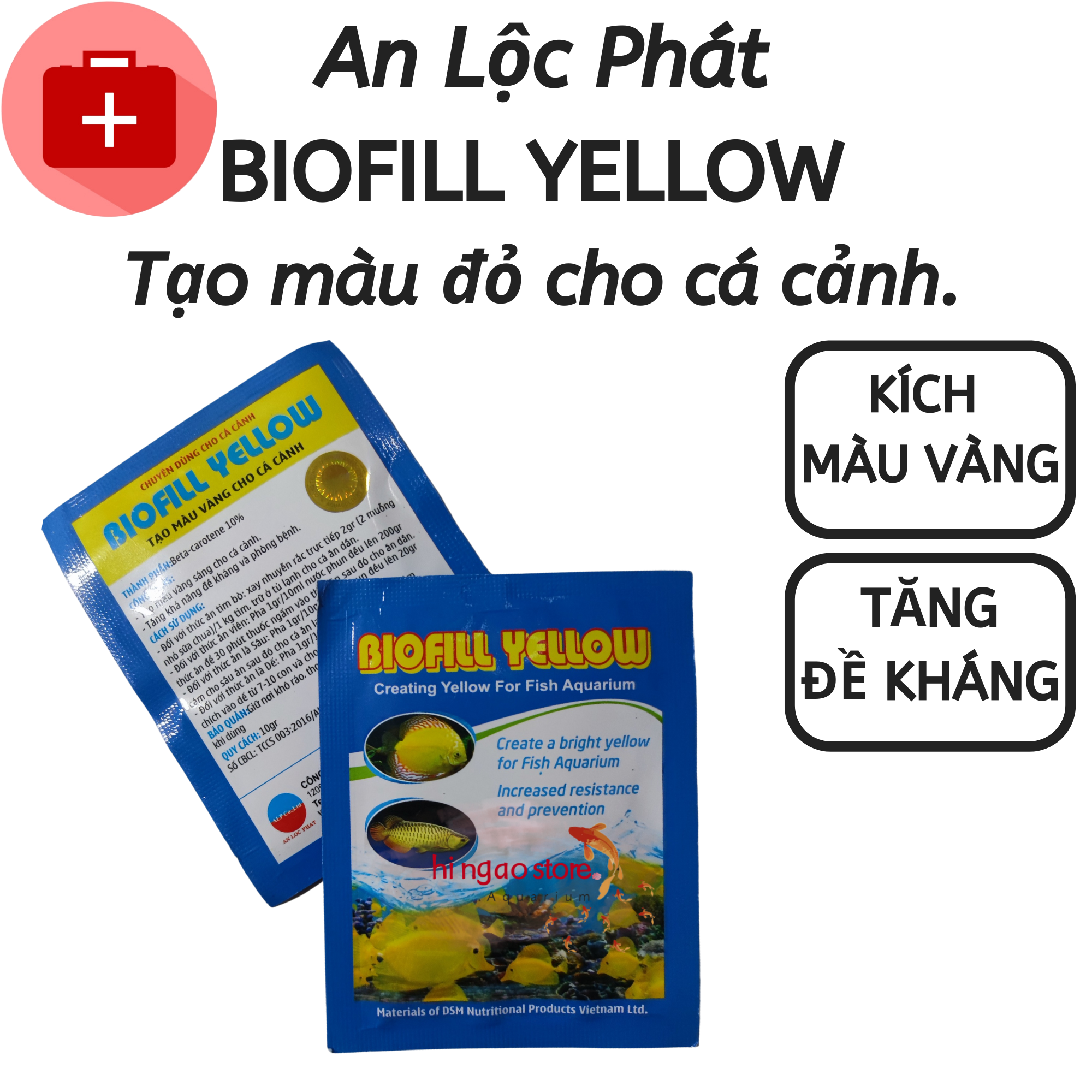 Biofill Yellow - Chất kích màu vàng cho cá cảnh (dùng để trộn cám) - An Lộc Phát Sản phẩm giúp cá khỏe | Hingaostore.