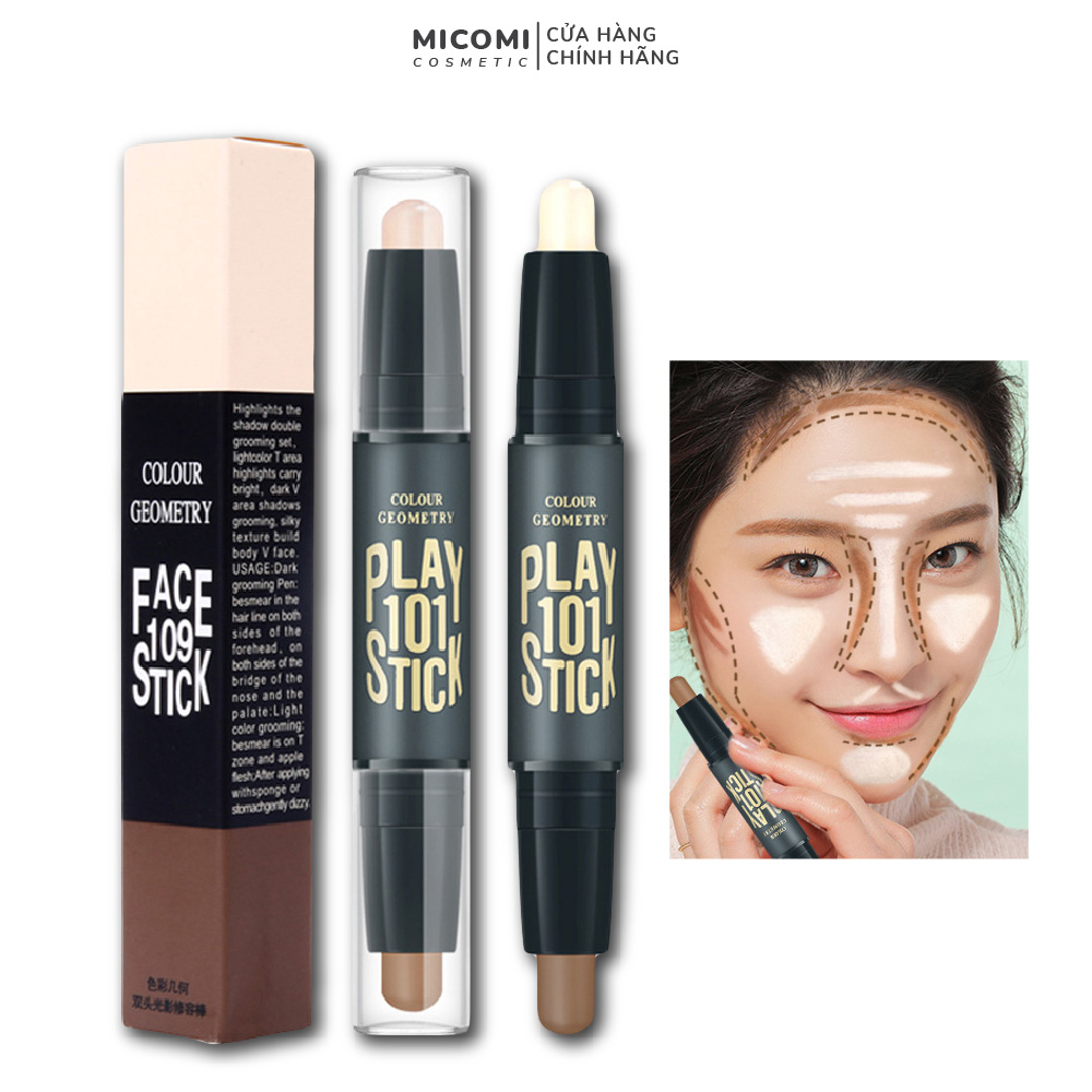Bút Tạo Khối Highlight 2 Đầu Che Khuyết Điểm Mặt Mũi Và Body Đa Năng Trang Điểm Make Up MICOMI Cosmetics