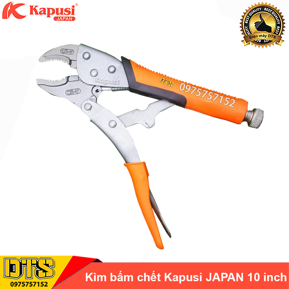 Kìm chết thép CR-V Kapusi JAPAN bọc nhựa PVC cao cấp 10 inch/ 250mm