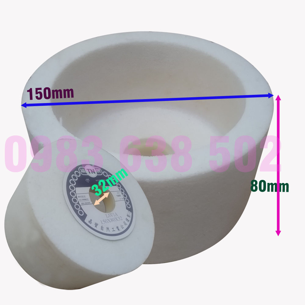 Đá mài trụ 150x80x32 trắng hợp kim