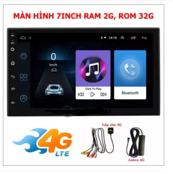 Đầu DVD Android Ô Tô 7 inch Ram 1Gb/2Gb-rom32 Chạy Sim 4G Thu Phát Wifi