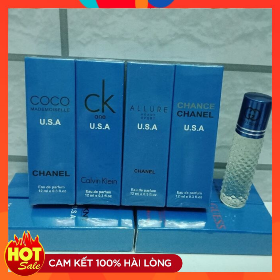 [Quà Tặng] Nước Hoa Nam Nữ Cao Cấp Lăn 𝑼𝑺𝑨 12ml Cực Thơm Chọn Mùi- Tặng kèm mẫu test