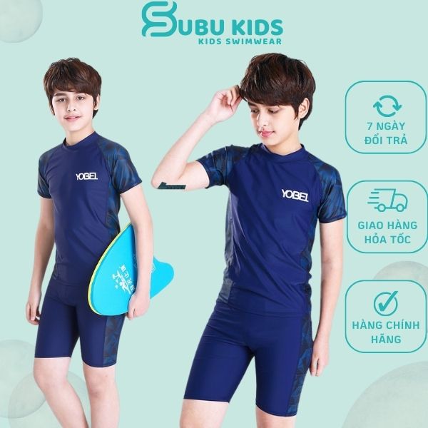 Đồ bơi bé trai size đại tay ngắn quần rời hàng chính hãng Yobel cao cấp chống nắng tốt size từ 20-55kg