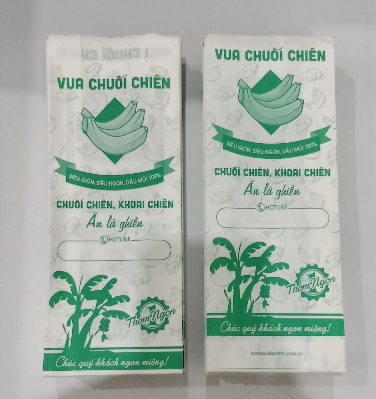 Túi chuối chiên, khoai chiên thấm dầu