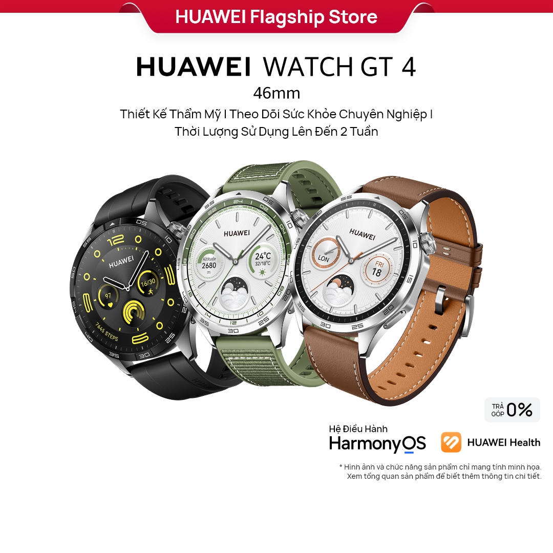 HUAWEI WATCH GT 4 46mm Đồng Hồ Thông Minh | Thiết Kế Thẩm Mỹ | Theo Dõi Sức Khỏe Chuyên Nghiệp| Thời Lượng Sử Dụng Lên Đến 2 Tuần