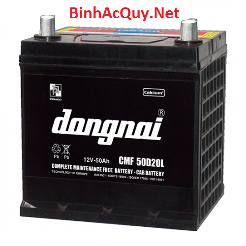 BÌNH ẮC QUY ĐỒNG NAI CMF 50D20R 12V-50AH  dòng cho các dòng xe như Huyndai, Toyota, Ford, Audi