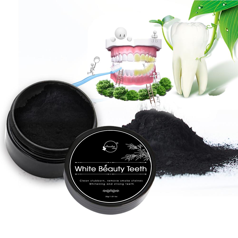 Bột trắng răng Than Tre Hoạt Tính Nhật Bản - Hộp 30gr giúp tẩy trắng răng giảm các vết ố vàng lâu năm