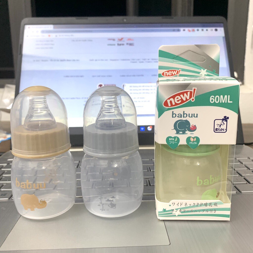 Bình sữa sơ sinh 60 ml Babuu nhât bản