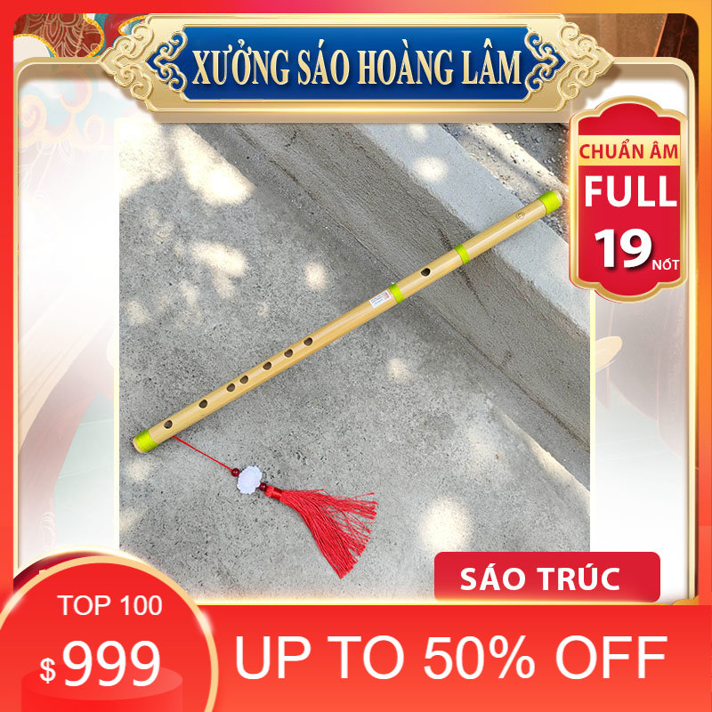 Sáo Trúc C5 Dài từ 42 đến 55cm, Chuẩn Âm, Chuẩn Beat Trên Từng Phím Bấm (tặng dây treo đủ màu, giao ngẫu nhiên)
