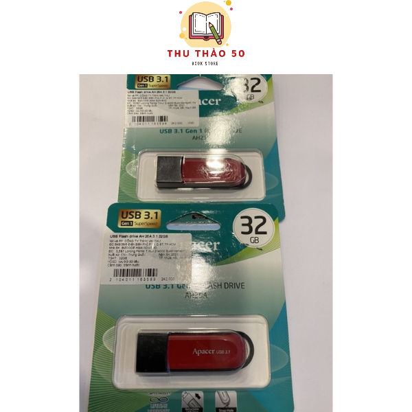 Usb Apacer 3.1 AH25A 32GB màu đỏ