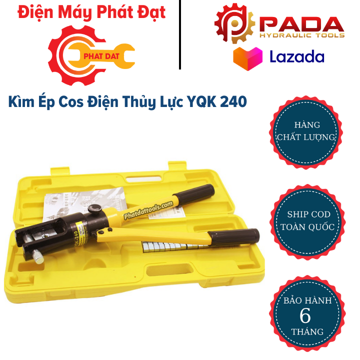 Kìm bấm đầu cos điện thủy lực yqk240 - phạm vi ép 16-240mm2