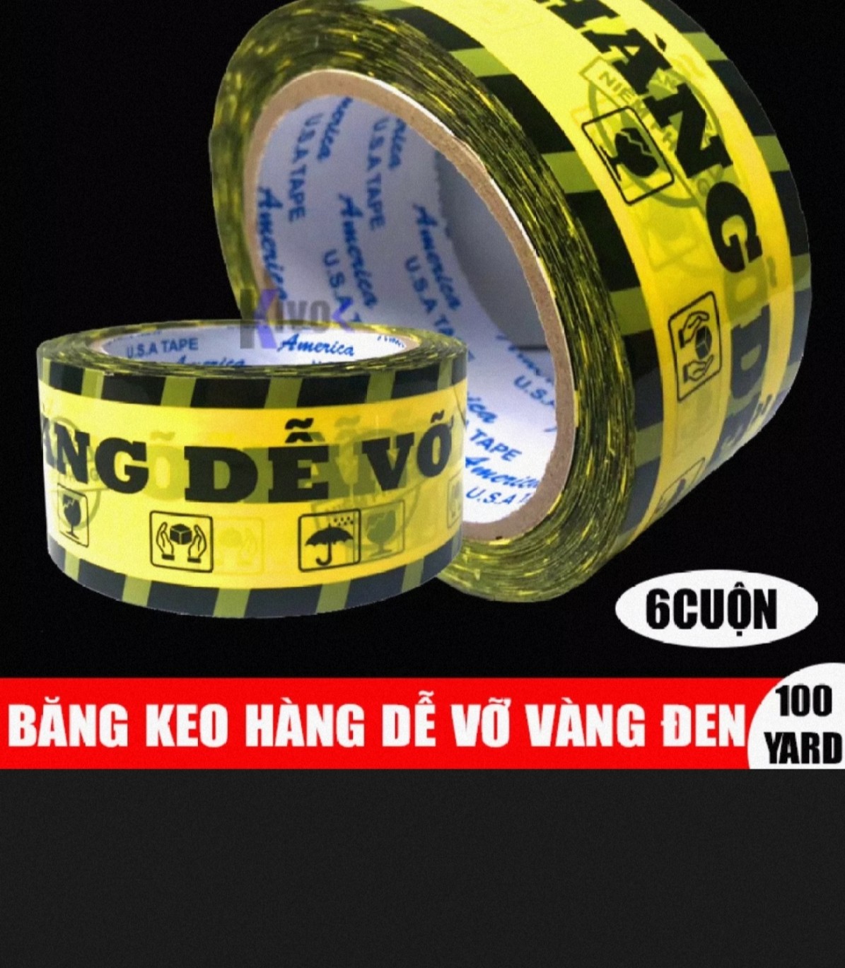 1 cây băng keo chữ dễ vỡ 100 yar 4,8cm