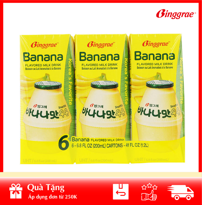 Sữa Chuối Banana Milk Binggrae Lốc 6 Hộp