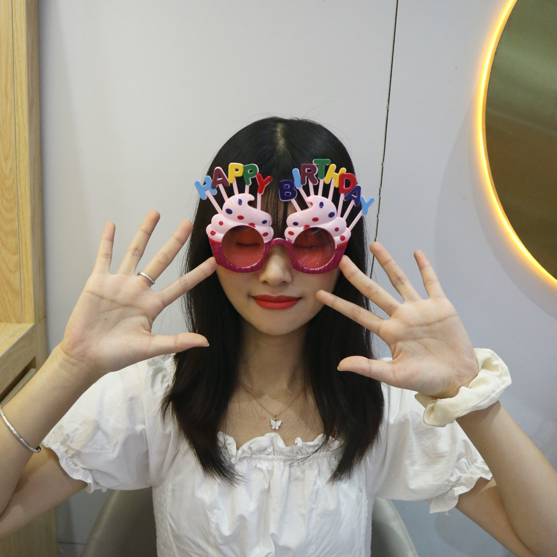 MẮT KÍNH GẮN CHỮ HAPPY BIRTHDAY, NÓN, NHIỀU MÀU SẮC DỄ THƯƠNG TRANG TRÍ TIỆC TÙNG