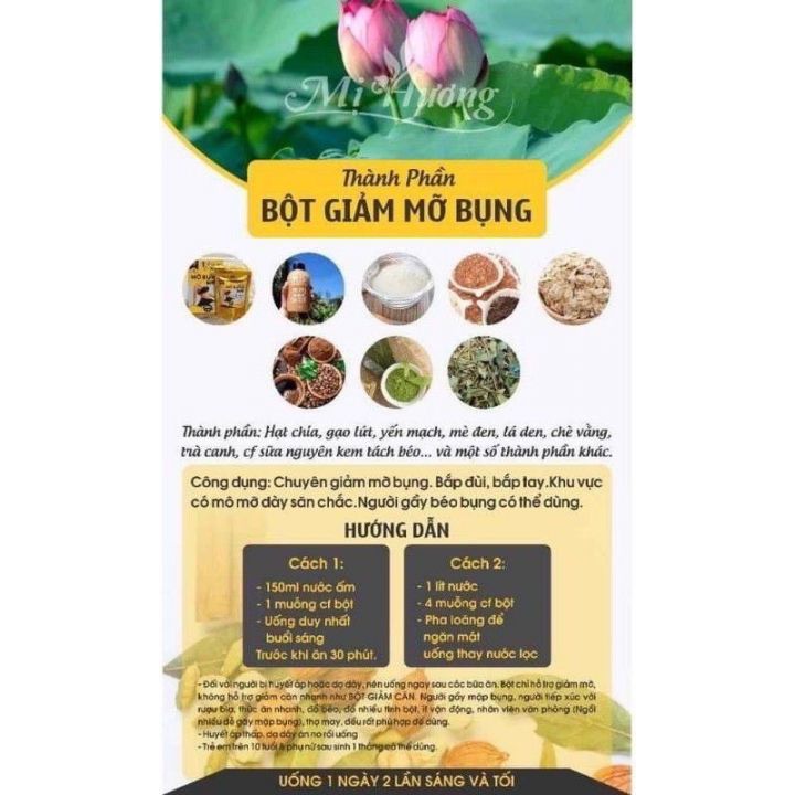 Bột Ngũ Cốc Giảm Mỡ Bụng Mị Hương - Eo Thon Dáng Đẹp, Giảm Cân An Toàn Hàng Chính Hãng