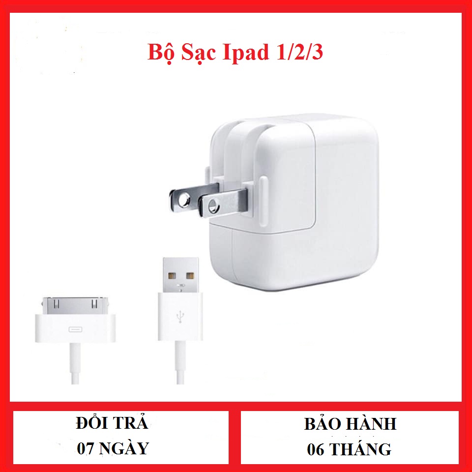 Bộ sạc 12W dùng cho lpad 2, lpad 3, sạc không nóng máy, không chai pin