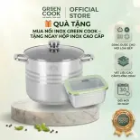 Nồi Luộc Gà Inox 5 Đáy 28 cm Green Cook -  Đáy 5 Lớp Truyền Nhiệt Nhanh - Chất Liệu Inox An Toàn - Phù Hợp Mọi Loại Bếp - Hàng Chính Hãng