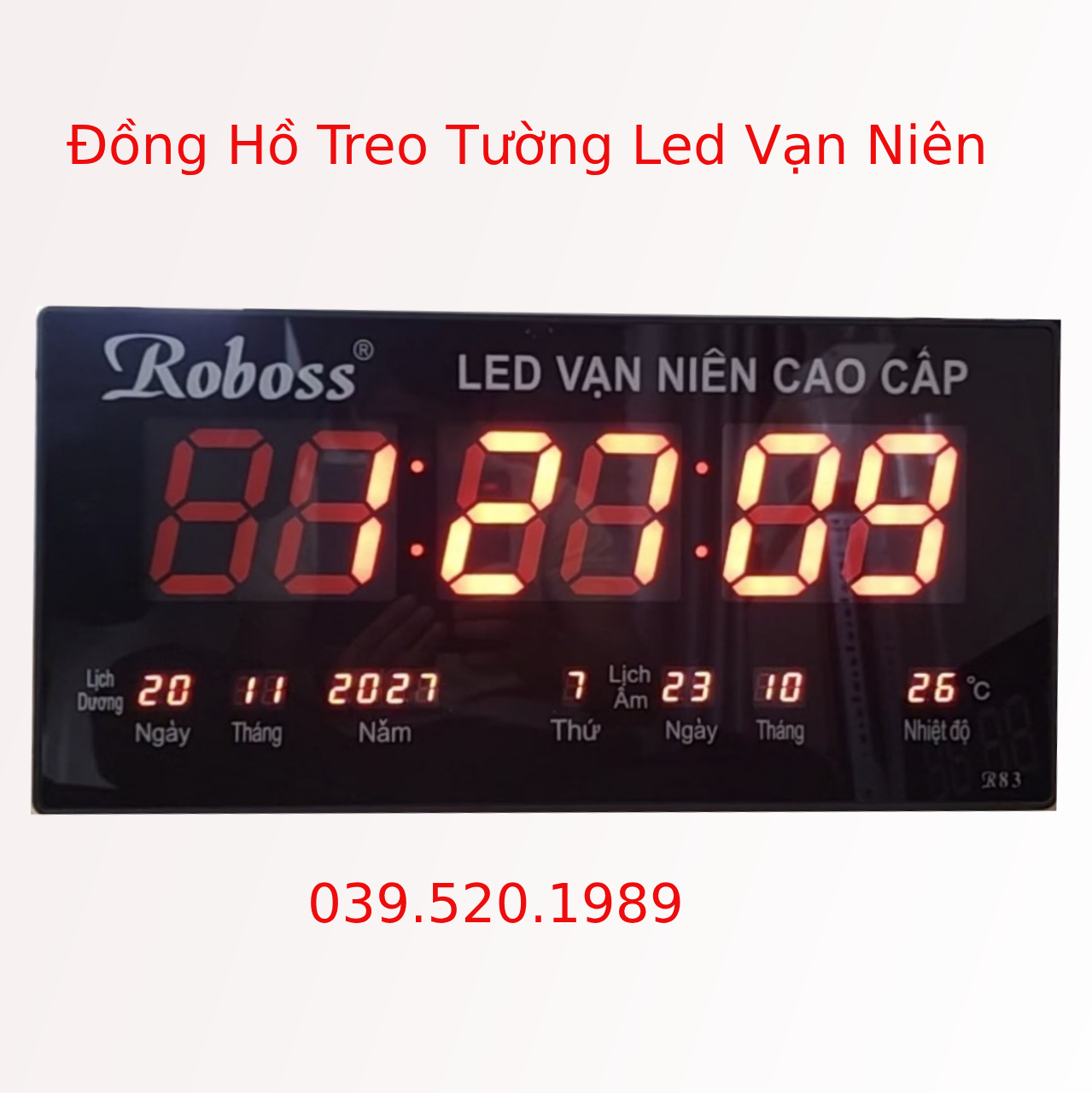 Đồng Hồ LED VẠN NIÊN treo tường cao cấp có Lịch Âm Việt Nam