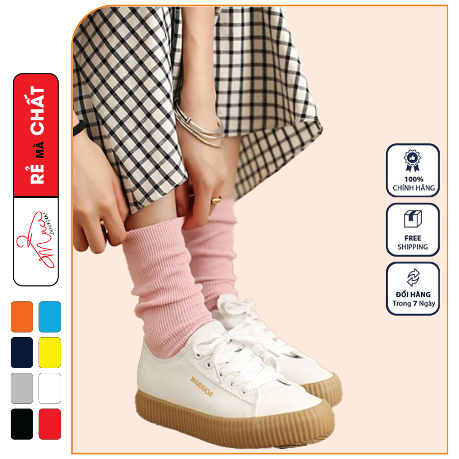 Tất Nhún Cao Cổ Phong Cách Vintage Hàn Quốc chất len đẹp nhiều màu nam nữ - MAC