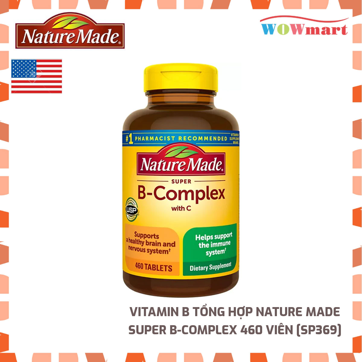 Vitamin B tổng hợp Nature Made Super B-Complex 460 viên - [MỸ]