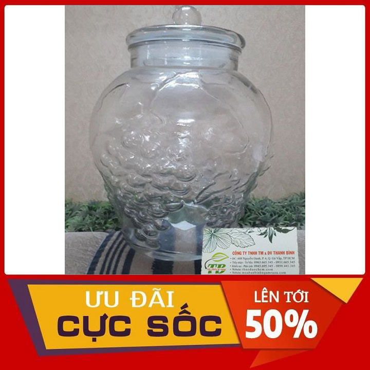 Combo 2 Bình Ngâm Sâm Chùm Nho Nổi 28 Lít Cao Cấp - Bình Thủy Tinh 28 Lít