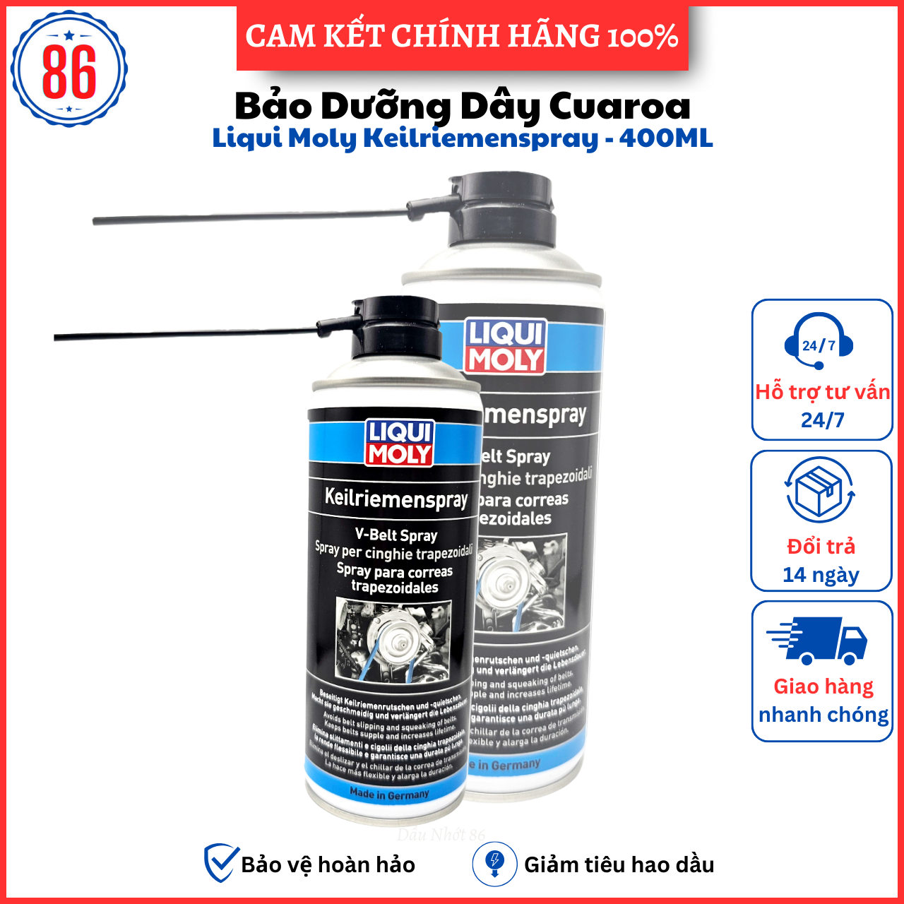 Bình xịt bảo dưỡng dây curoa liqui moly v-belt spray 4085 - 400ml