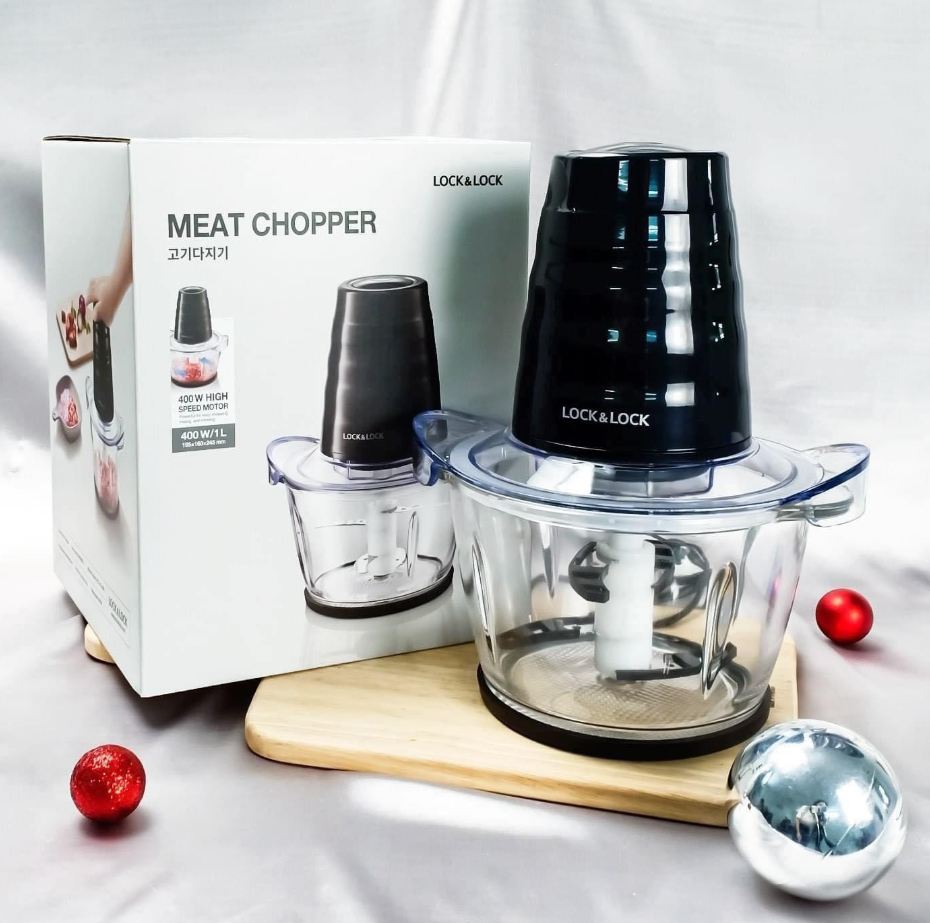 Máy xay thịt cối thủy tinh lock&lock meat chopper ejm156blk 1 lít