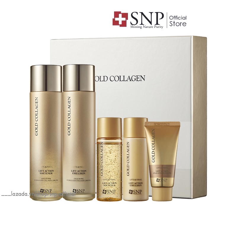 Bộ Sản Phẩm Dưỡng Nâng Cơ Gold Collagen Tăng Độ Đàn Hồi Cho Làn Da Luôn Săn Chắc Căng Mịn Sáng Khoẻ