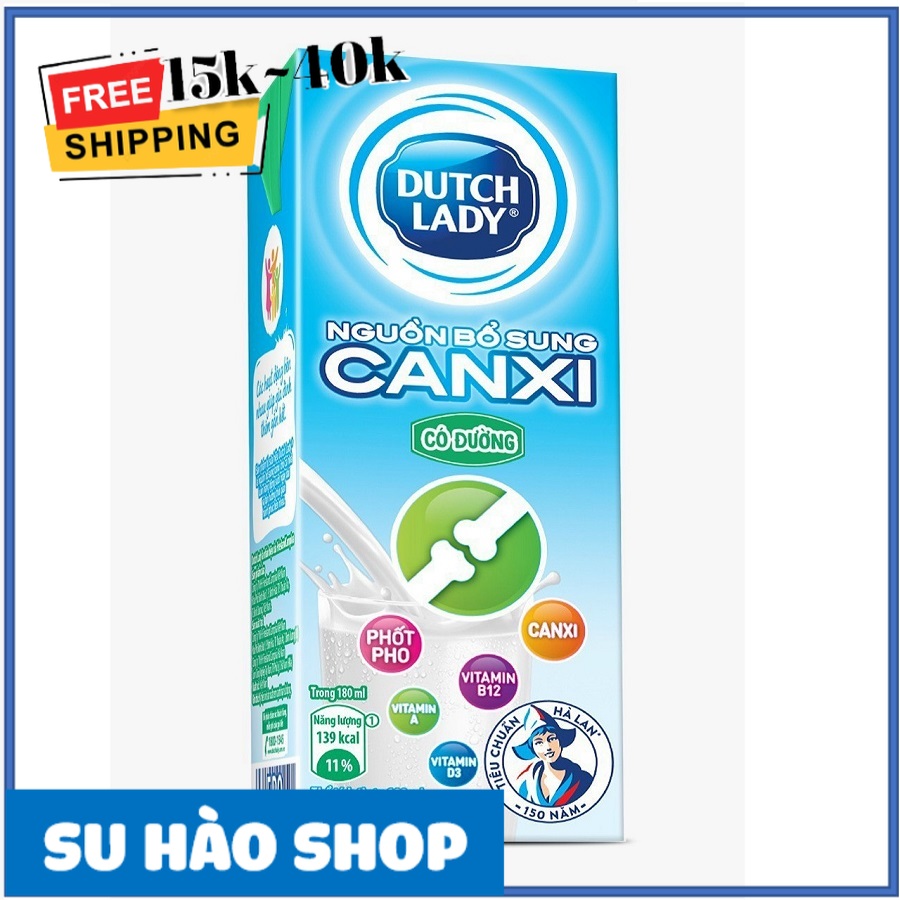 24 Hộp Sữa Tươi Tiệt Trùng Dutch Lady Cô Gái Hà Lan Có Đường Bổ Sung Canxi (24X180ml)