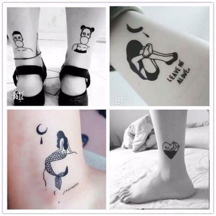 Combo 30 tấm hình xăm dán stickers mini đẹp dễ thương phong cách Hàn Quốc siêu cute hot hit