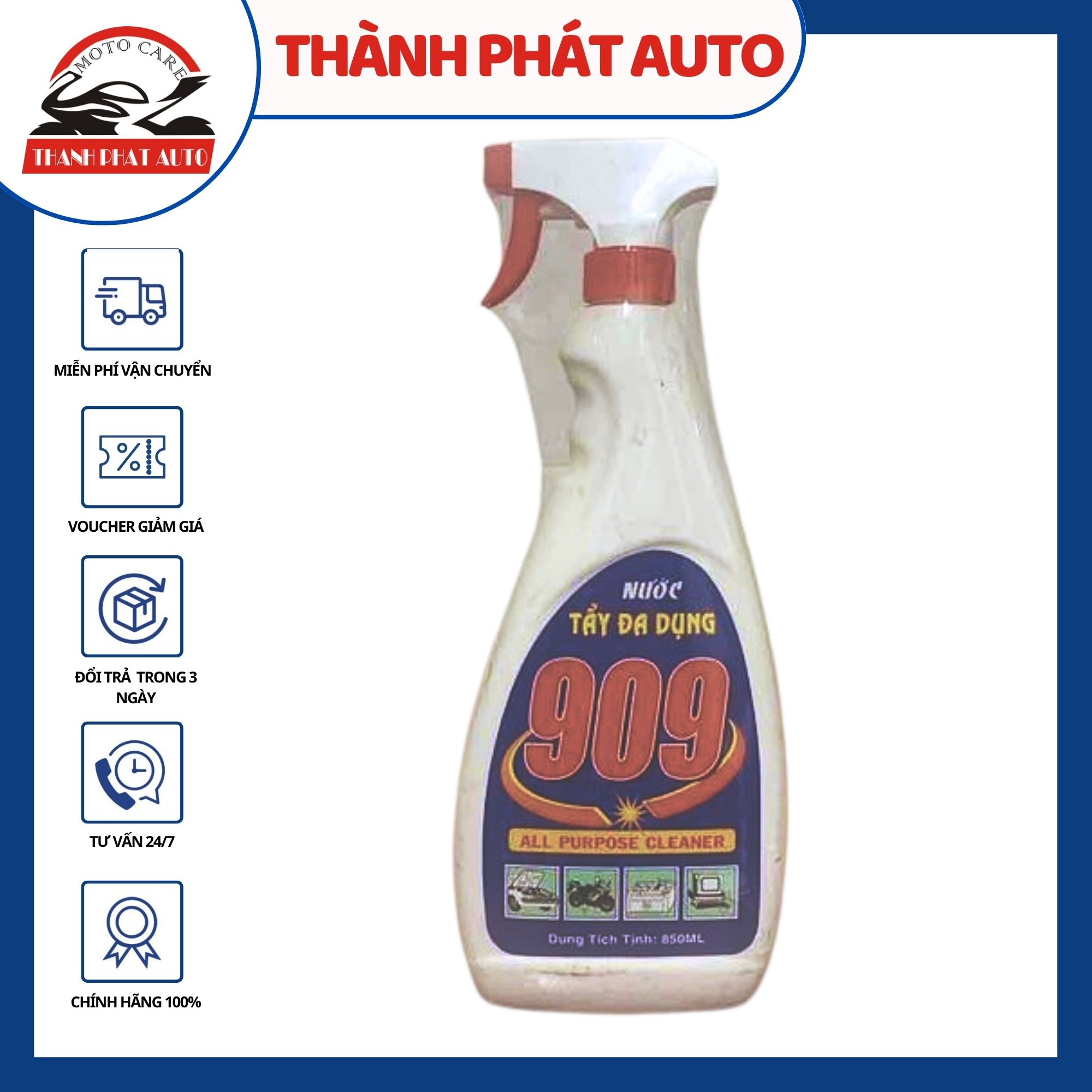 [HCM]Nước tẩy rửa vệ sinh xe máy oto cao cấp 909 850ml