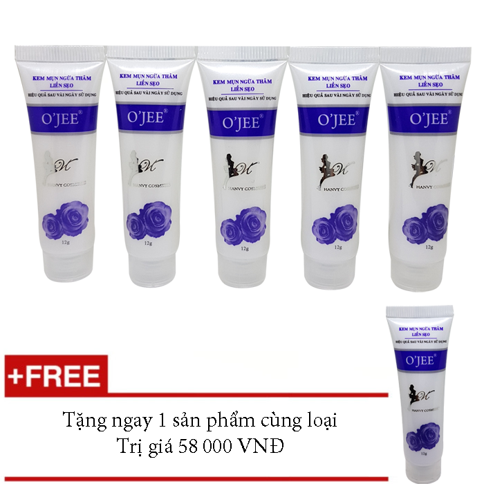 [HCM]Combo 5 Tuýp Kem Mụn Xóa Thâm Liền Sẹo OJEE 12g+ Tặng 1 sản phẩm cùng loại O'JEE 12g