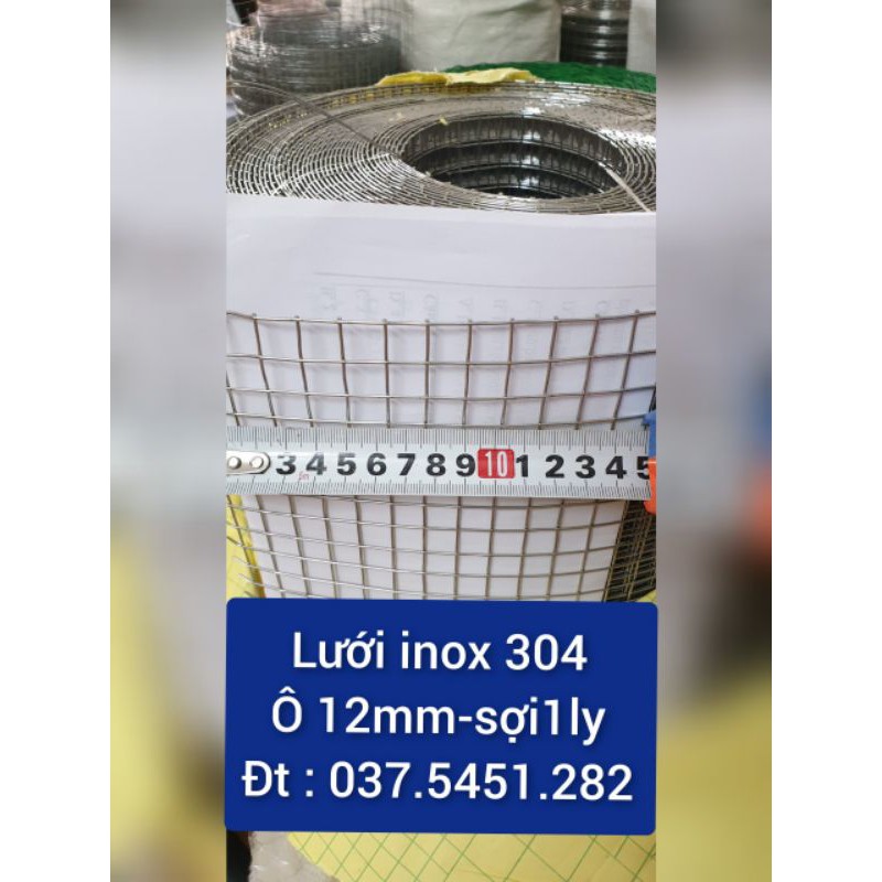 Lưới hàn inox 304 : ô 12mm - sợi 1mm