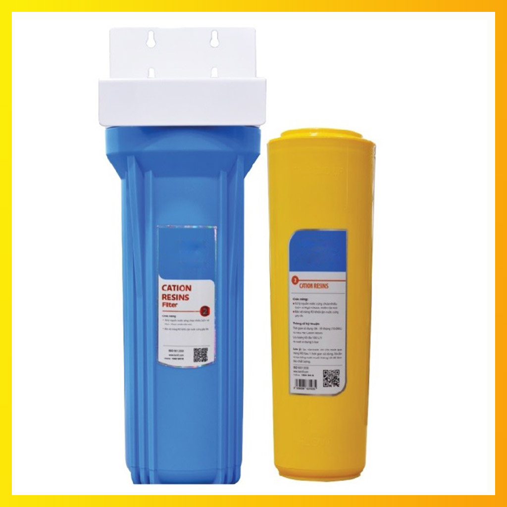 Lõi lọc cation 10 inch - xử lý nước nhiễm đá vôi, nước cứng, nước phèn, clo