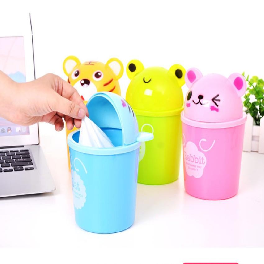 Thùng Rác Mini Để Bàn Văn Phòng Hình Thú Dễ Thương