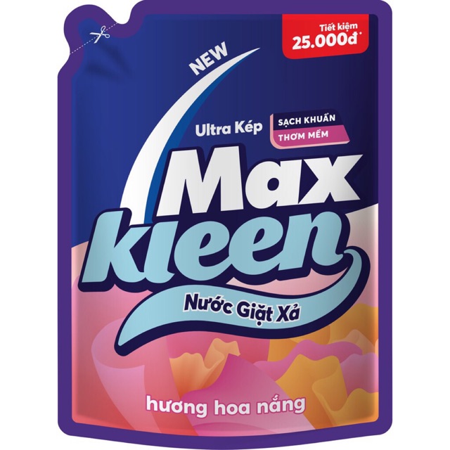 SIÊU GIẢM GIÁ NƯỚC GIẶT XẢ TÚI MAXKLEEN 2.4L túi 3.8 kg